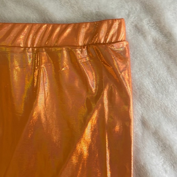 Orange Metallic Pencil Skirt Size XL - Picture 2 of 4